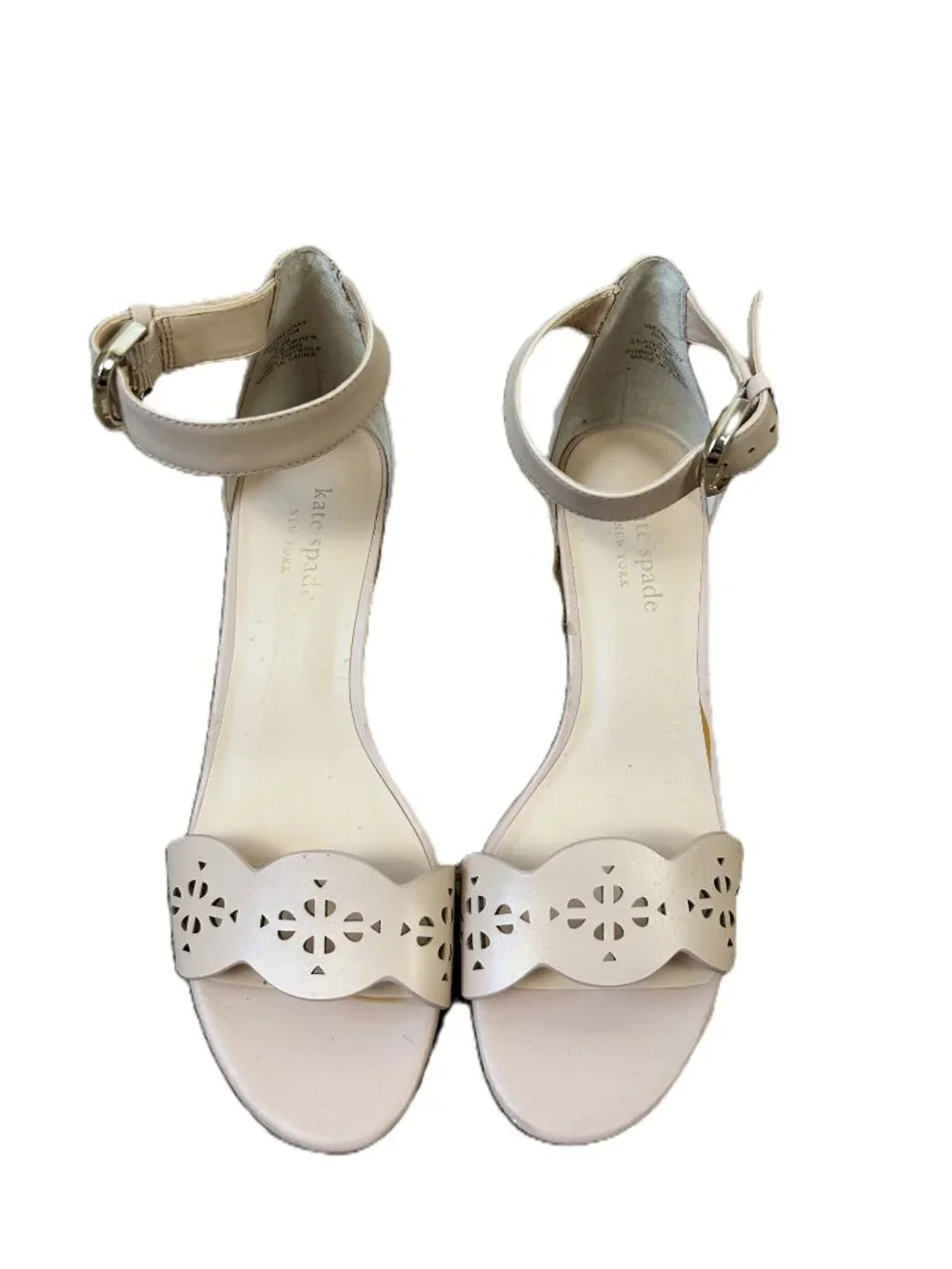 Kate Spade Wednesday Heel Leather Upper Pale Pink 6.5 Cork